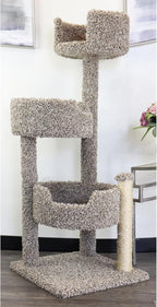 Maykoosh Southwestern Sanctuary Multi-Level Cat Cat Climbing Tower Cat Tree, Solid Wood and Carpet Construction, Modern Cat Tree with Scratch Post and Sturdy Base Speckled/26 L x 25" W x 49" H