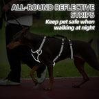 PUPTECK Escape Proof Dog Harness with Padded Handle, No Pull Pet Vest Harness Durable Reflective for Medium Large Dogs Walking Training and Running, Black, L