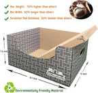Extra Large Cat Scratch Box Cardboard Cats Scratcher with Bigger Space Double-Sided Scratching Boxes Refillable Pad Easy to Clean Scratchers for Indoor Cats (Grey 3 pcs Pads)