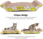 PrimePets Cat Scratcher Lounge 2-Pack, Reversible Wave Cat Scratch Pad for Scratching, Sleeping & Playing, Durable Corrugated Cardboard Cat Bed for Kittens & Small Cats, Includes Catnip