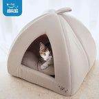 Best Pet Supplies Cat Bed for Indoor Cat, Domed Tent House with Removable Pillow, Covered Cat Cave for Small Dog, Puppies and All Breeds of Cats - Corduroy Beige, 16 x 16 x H:14"