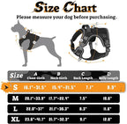 rabbitgoo Dog Harness Small Sized No Pull, Tactical Service Pet Vest with Molle and Control Handle, Adjustable and Reflective Military Harness for Easy Walking and Training, Black, S