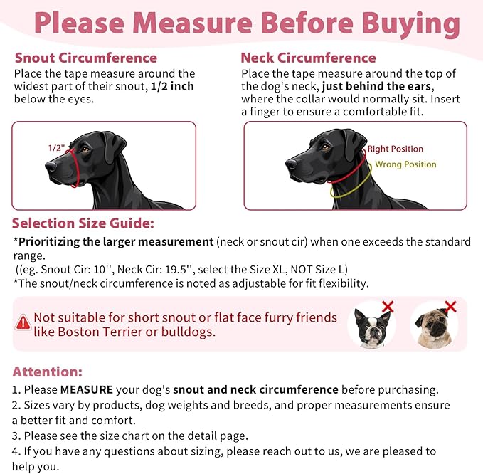 BARKLESS Sturdy No Pull Head Collar for Medium Large Dogs, Gentle Reflective Head Halter with Safety Link, Adjustable Nylon Dog Training Muzzle Leash for Walking Control (Hot Pink, XL)