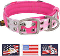 ADITYNA Heavy Duty Dog Collar for Medium Dogs - Camo Pink Collar with Handle for Training, and Walking - Wide, Thick, Tactical, Soft Neoprene Padded