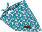 Lionet Paws Easter Dog Bandana for Medium Large Dogs,Green Dog Kerchief Eggs Dogs Triangle Bibs Scarf for Girl or Boy