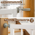 Baby Gate for Stairs, 29.7-40.6" Pressure Mounted Dog Gate, Auto Close Safety Gate for Children & Pets, Easy Install Pet Gate with Walk Thru Door for Doorways & Hallways, No Drilling, Dual-Lock Design