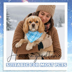 Abbylike 50 Pcs Plaid Dog Bandanas Bulk Blue Checkered Bandanas for Dogs Triangle Kerchief Bibs Scarf Set for Pet Holiday Costume Photo Props Accessories Pet Shops (19.7 x 13.8 x 13.8 Inch)