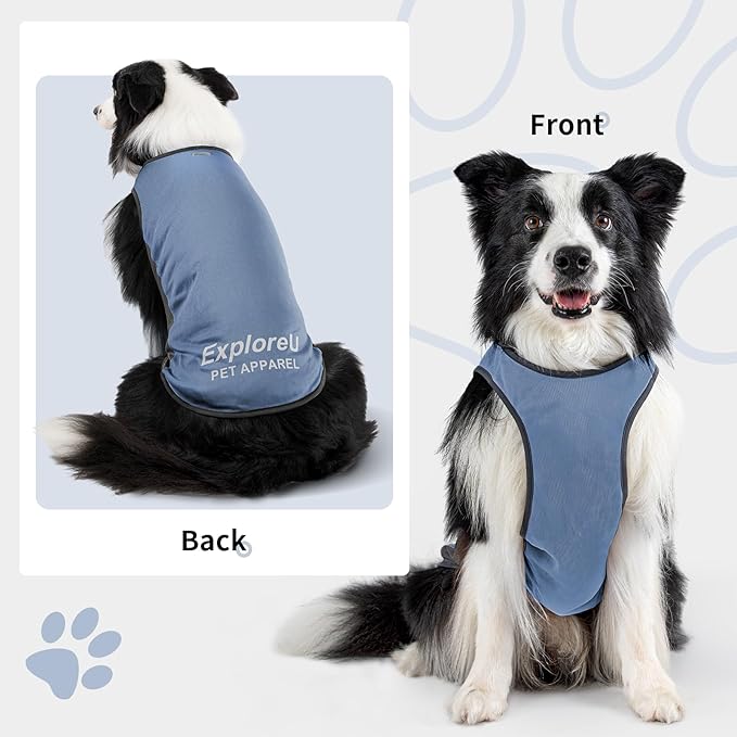 Dog Shirt, Cooling Vest Lightweight Breathable, Dog T-Shirts All-Season UV Protection Pet Clothes Quick Dry Soft Stretchy Pet Shirt Vest for Small Medium Large Dogs (Water Drop 1PC, Medium)