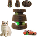 Cat Toys for Bored Indoor Adult Cats, Magic Organ Scratching Board, Reversible Interactive Toy Scratching with Catnip Ball, Cardboard,Kitten Scratcher Pads(1PC)