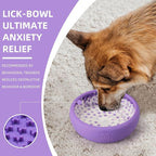Dog Lick Bowl, Bestalk Anxiety Relief Lick Mat for Dogs, Non-Slip Freeze Licking Bowl Enrichment Puzzle Feeder for Distraction, BPA Free Silicone, Dishwasher Safe(Purple,S)