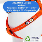 Pawtitas Recycled Reflective Step-in Dog Harness – Adjustable No-Pull Vest for Puppies to Seniors, Safe & Comfortable M Orange