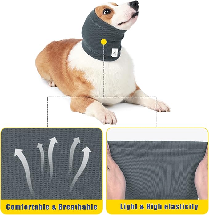 Nanaki Dog Calming Hoodie Quiet Head Cover Sleeves - Ear Covers Hood for Noise Bath, The Grooming and Force Drying Head Protection for Anxiety Relief and Calming Dog Neck and Ear Warmer