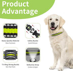 Puppy Collars, Modern Stylish Reflective Dog Collars, Adjustable Dog Collar for Small Medium Large Dogs Boy Girl, Replacement Collar for Shock Collar, E Collar Replacement Strap(Black & Green)
