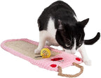 PET LIFE Eco-Natural Sisal & Jute Hanging Carpet Kitty Cat Scratcher Lounge with Toy