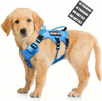 WINSEE Escape Proof Dog Harness, Service Working Molle Harness with Double Handle, Tactical Pet Vest with 4 Patches for Small Medium Large Dogs Walking Hiking Hunting