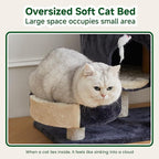 Cat Tree Tower with Scratching Posts, Condo, Perch, Hanging Toy, Multi-Level, Beige and Dark Gray