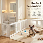 Dog Playpen with Door, Portable Large Puppy Playpen for Indoor & Outdoor Use, Tool-Free Assembly Modern Pet Play Pen for Dogs, Cats & Small Animals