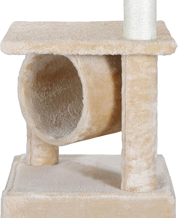 36 Inches Cat Activity Tree Tower Cat House Furniture with Condos Platform Tunnel Scratching Posts for Kittens Multi-Level