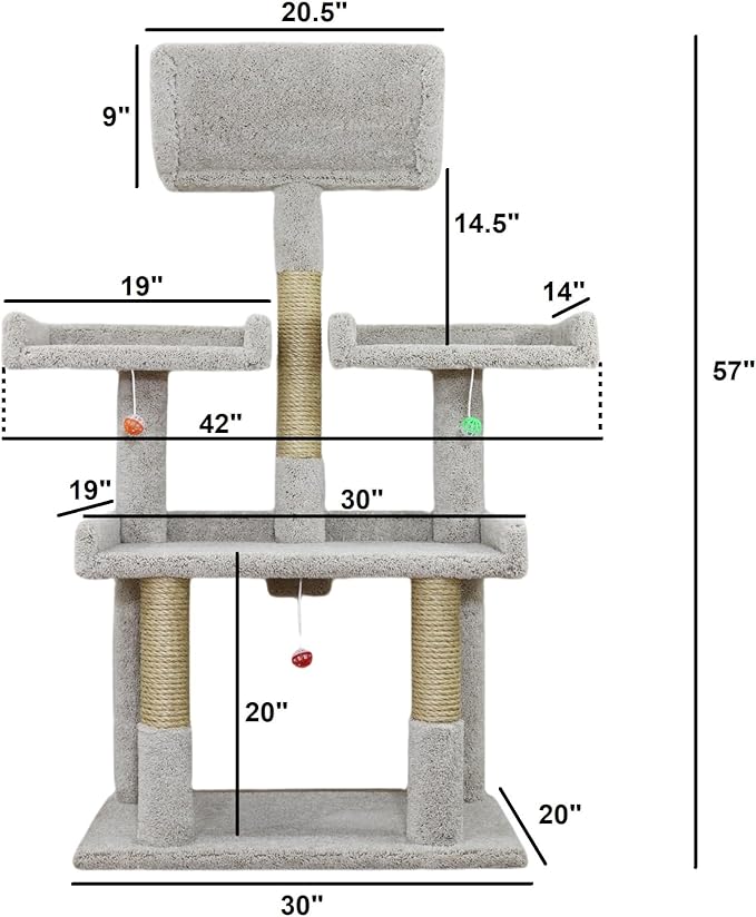 Prestige Cat Trees 56" Extra Large Spacious Cat Tree