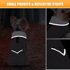 iBuddy Dog Winter Coat for Extra Small Dogs, Easy on XS Dog Snow Jacket Velcro Waterproof Pet Puffer Clothes with Harness Hole Adjustable Reflective Quilted Dog Cold Weather Vest for Boy 8-12 Pounds