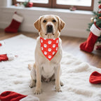 ADOGGYGO Red Christmas Dog Bandanas, Santa Reindeer Print Pet Scarf, Premium Durable Fabric, Red Christmas Bandanas for Medium Large Dogs (Large)