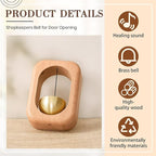 2 Pcs Shopkeepers Bell for Door Opening, Magnetic Wood Doorbell Chime When Door Opens, Magnetic Doorbell for Cafe Glass Doors Store Entrance, Housewarming Gift(Rectangle,3.94 x 2.76 Inches)