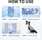 Dog Shirt, Cooling Vest Lightweight Breathable, Dog T-Shirts All-Season Sun Protection Quick Dry Soft Stretchy Reflective Tank Top - Small Medium Large Dogs (Blue Wave, Large)