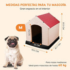 Plastic Dog House - Durable Dog House for Small Medium Large Dogs with Raised Floor and Ventilations, Ventilation, Easy to Clean and Assemble Dog Kennel