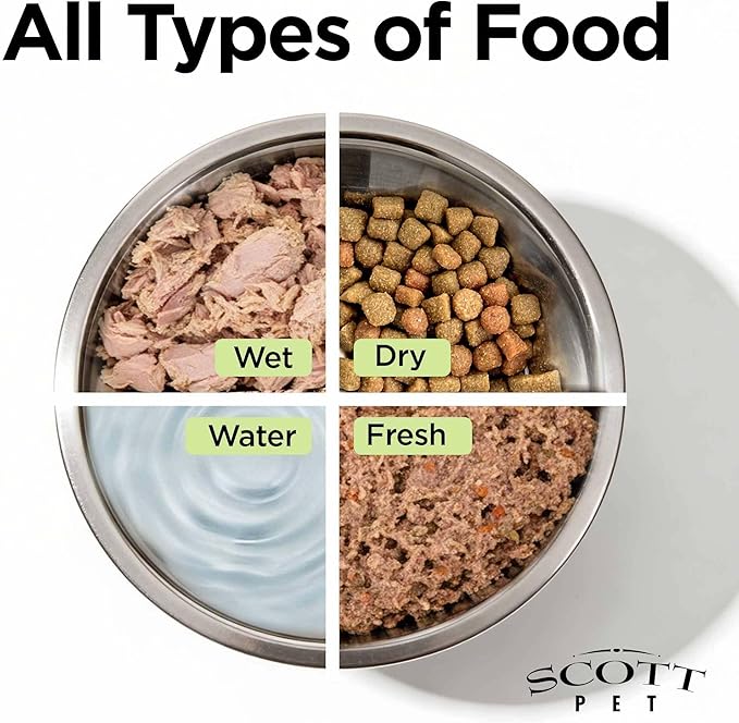 Scott Pet Bowl, Stainless Steel Pet Water and Food Bowl, 3 Quarts (9.81 x 9.81 x 3.25 Inches, 0.42 lbs), Dishwasher Safe, Rust Resistant, Silver