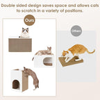 EHEYCIGA Cardboard Cat Scratcher House, 17-Inch Corrugated Cat Scratcher for Indoor Cats, Kitten Scratching Board Pad, White