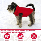 Syhood 2 Pieces Dog Jacket 2 Layers Fleece Lined Dog Jacket Warm Soft Windproof Small Pet Coat for Winter Cold Weather(S,Red, Pink)