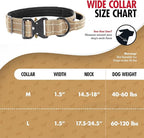 Tuff Pupper Tactical Dog Collar with Handle | Heavy Duty Adjustable Dog Collar | Military Nylon Collar for Large Dogs | Quick-Release Buckle | Soft Padded Comfort | Training Control (Tan, Large)