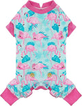 KYEESE Dog Pajamas Soft Dogs Clothes Pet Coat Velvet Dog Pajamas Small Sized Dogs Comfy Doggie Jammies Onesie Stretchy Doggie Pjs Pet Costume with Flamingo Pattern, Small