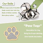 Leather Dog Bells, Puppy Potty Training Bell Dog Doorbell Potty Train Dog Bell for Potty Training Door Bells for Dogs to Ring to Go Outside Jingle Bells (Leather Green, Paw 1 PCS)