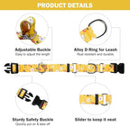 Hikiko Martingale Collar for Dogs Cute Floral Dog Collar for Small Medium Large Dogs Soft Nylon Quick Release Dog Collars (Yellow Flower,Medium)
