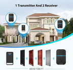 TECKNET Wireless Doorbell, Plug-through Door Bell, IP66 Waterproof Doorbells, 1300ft Cordless Rang Door Bell Ringer Wireless, 60 Ringtones & 5 Level Volume, 0-110 dB Doorbell Chime for Home/Classroom