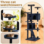 BestOffice 70 Inch Cat Tree, Multi-Level Cat Tower with Condo, Perches, Sisal Scratching Posts, Climbing Ladder,Indoor Activity Center Play House for Kittens & Adult Cats, Navy Blue