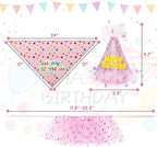 SCENEREAL Dog Birthday Bandana with Hat and Dress Girl Set, Puppy Birthday Party Supplies, Cute Pink Tutu Skirt Outfit for Small Medium Large Dogs