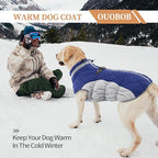 Dog Coats for Large Dogs,XL Dog Coat,Warm Fleece Winter Coat with D-Ring,Back Zipper Pet Jacket for Large Dogs,Waterproof Pet Snow Jacket Clothes Snowsuit Beagle Corgi Border Collie,Blue,XL