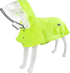 Dog Raincoat Waterproof Rain Poncho with Hoodie, High Reflective Adjustable Pet Rain Jacket with Leash Hole for Small Medium and Large Dogs (Fluorescent Green, Small)