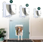Dog Door Doggy Door Easy Install - Wood & PVC Doors & Walls，Dgooie Free Movement & Strong Magnetic Auto-Close & Sliding Lock,Telescoping Frame,8 1/8" x 13 2/5" for Medium Dogs Up to 40 lb