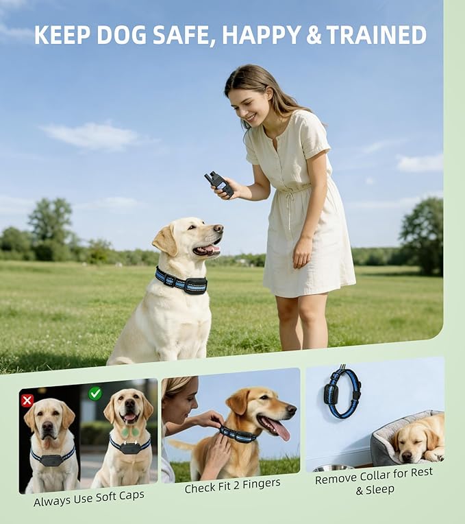 Shock Collar for Dogs, 4200FT Dog Training Collar with Remote for 15-120lbs Small Medium Large Dog, IP68 Waterproof Rechargeable E Collar with 3 Training Modes: Beep, Vibration, Safe Shock (Black