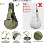 CUBY Dog and Cat Sling Carrier - Hands Free Adjustable Small Pet Sling - Soft Pouch and Tote Design - Suitable for Puppy, Small Dogs Cats Outdoor