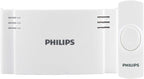 Philips Wireless Doorbell Kit, Battery-Operated Reciever, 1 Push Button, 2 Melodies, 4 Volume Levels, 150 Ft Range, White, DES1120W/27