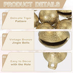 uxcell 16 Pcs Vintage Bronze Jingle Bells, 14mm Tibetan Jingle Bells for Crafts, Small Rustic Decorative Metal Bell for Dog Cat Pet Collar DIY Crafts Home Door Christmas Decor