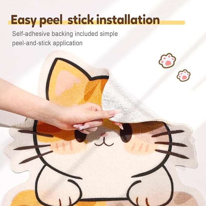 Wall Mounted Cat Scratcher, 2025 New Cat Scratcher Mat, Wall & Floor Cat Scratcher Pad, Self-Adhesive Cat Scratching Mat, Trimmable Self-Adhesive Carpet, Cats Scratchers for Indoor Cats (Colourful-B)