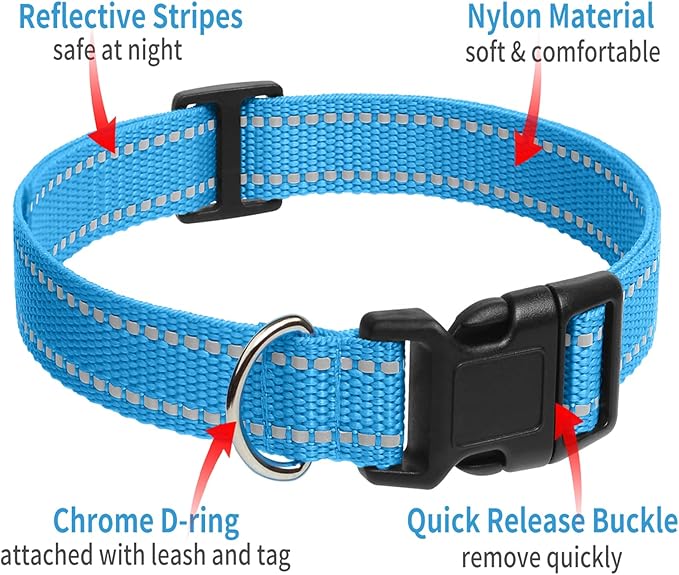 PaiPaitek Shock Collar Replacement Strap 2-Pack, Reflective & Adjustable 3/4" Dog Collar for Training - Compatible with Jugbow, PetSafe, Bousnic, Garmin Replacement Collar Strap - 2 Pack