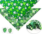 St. Patrick's Day Dog Bandanas 2PCS-XLarge,Irish Shamrock Design Scarves, Holiday Costumes,Pet Scarves for Boys and Girls,Dog Outfit Gifts for Extra Large Dogs(Green)