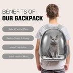 Cat Carrier Backpack, Pet Carrier Backpack Front Pack for Small Medium Cat Puppy Dog Carrier Backpack Bag Space Capsule, Airline-Approved Pet Carrier for Travel Hiking Walking Camping (Grey)