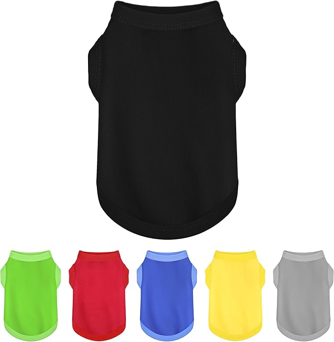 Upgrade Your Pup's Wardrobe: Sleek Solid-Colored Dog Shirt Tank Top, Perfect for Small to Medium Dogs, Offering Simple Style and Comfort Black S